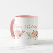 Mug Bridesmaid/Bride Whimsical Rose Florale Design (Devant gauche)