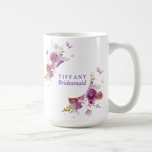 Mug Bridesmaid Cadeau Aquarelle florale (Droite)