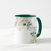 Mug Bridesmaid Cadeaux Roses Blanches Thème Personnali (Devant droit)