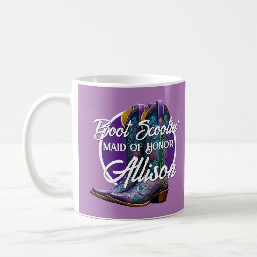 Mug Bridesmaid Fancy Cowboy Bottes Lilac (Gauche)