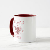 Mug Bridesmaid Floral Bourgogne (Devant gauche)