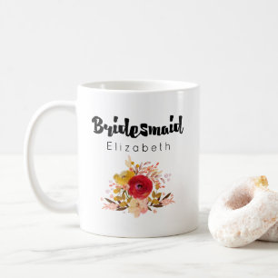 Mug Bridesmaid - Mariage de bouquet de fleurs d'aquare