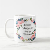 Mug bridesmaid merci mariage de couronne botanique (Gauche)