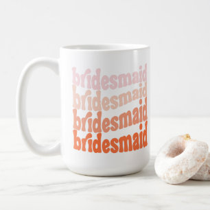 Mug Bridesmaid mignon rétro orange, personnalisée