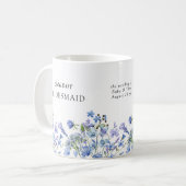 Mug Bridesmaid Periwinkle Fleur sauvage élégant floral (Devant gauche)