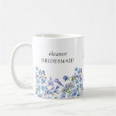 Mug Bridesmaid Periwinkle Fleur sauvage élégant floral (Gauche)