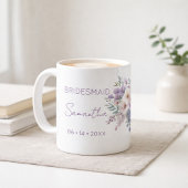 Mug Bridesmaid Proposal Purple Wisteria Floral 