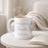 Mug Bridesmaid Proposal Purple Wisteria Floral 