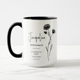 Mug Bridesmaid septembre Fleur de naissance de l'ast