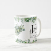 Mug Bridesmaids personnalisées Monogram Greenery Maria (Devant droit)