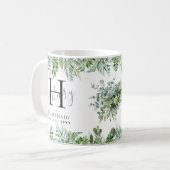 Mug Bridesmaids personnalisées Monogram Greenery Maria (Devant gauche)