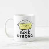 Mug Brie Strong Funny Pun de fromage positif (Gauche)