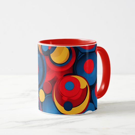 Mug Bright 60s Mod Abstrait (Devant droit)