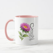Mug Bright Aster Monogram – Fleur de naissance de sept (Gauche)