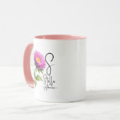 Mug Bright Aster Monogram – Fleur de naissance de sept (Devant gauche)