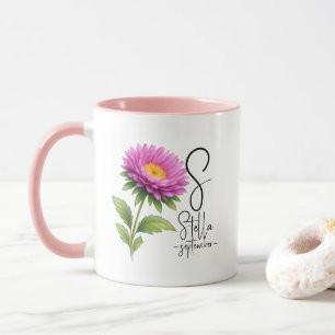 Mug Bright Aster Monogram – Fleur de naissance de sept