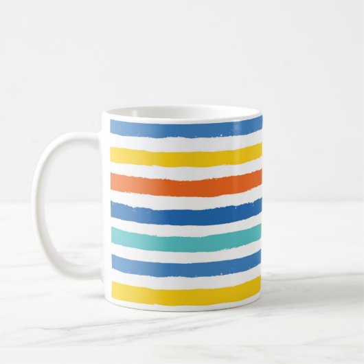 Mug Bright Beach Striped Motif (Gauche)