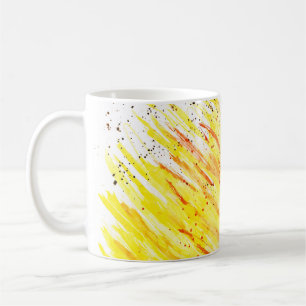 Mug Bright coloré abstrait jaune orange rouge noir