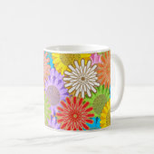 Mug Bright Colorful Busy Chaotic Hippy Flower Pattern (Devant droit)