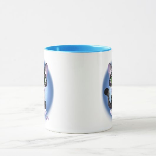 Mug BRIGHT EYED TABBY KITTEN by Jeff Willis Art (Centre)