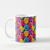 Mug Bright floral pattern, watercolor roses (Gauche)