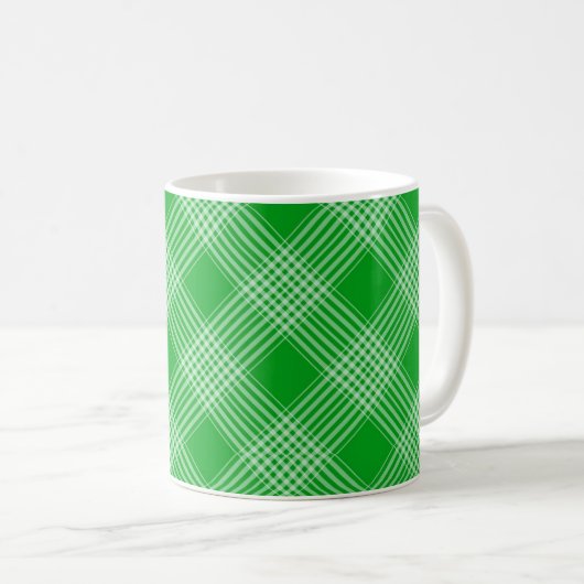 Mug Bright Green Plaid Checked Pattern (Devant droit)