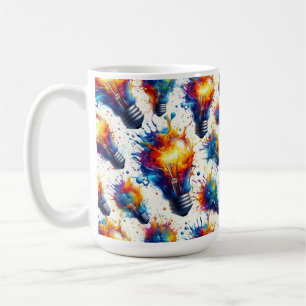 Mug Bright Ideas – Colorful Light Bulb Pattern with Ab