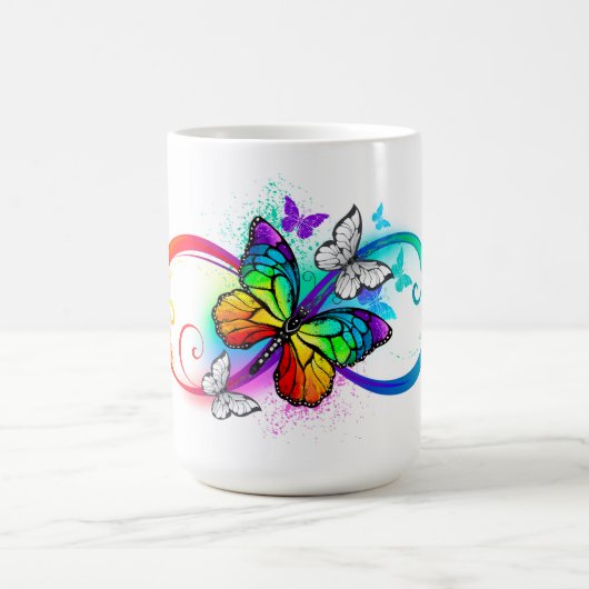 Mug Bright infinity with rainbow butterfly (Centre)
