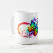 Mug Bright infinity with rainbow butterfly (Devant gauche)