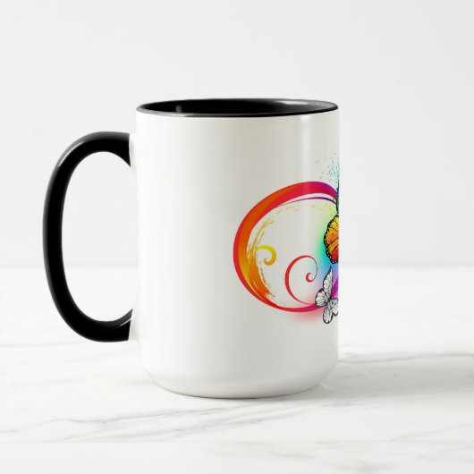 Mug Bright infinity with rainbow butterfly (Gauche)