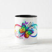 Mug Bright infinity with rainbow butterfly (Centre)