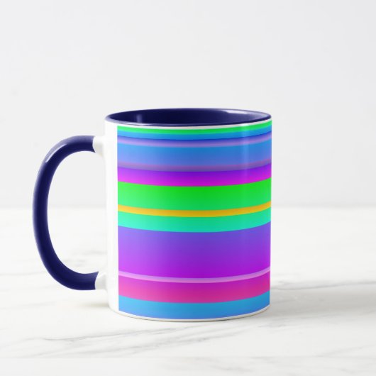 Mug Bright multicolore créatif rayé (Gauche)