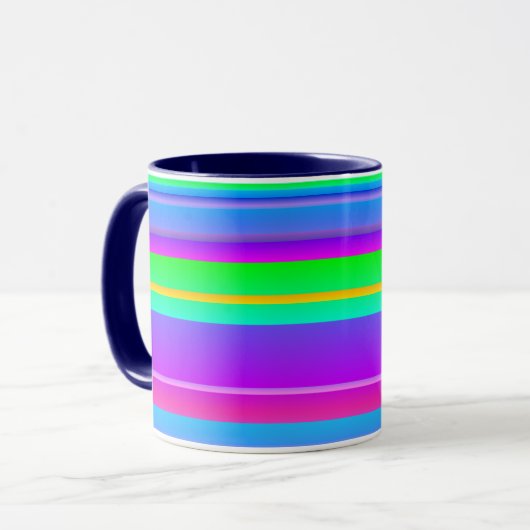 Mug Bright multicolore créatif rayé (Devant gauche)