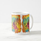 Mug Bright Music Notes sur l'explosion de couleur (Devant droit)