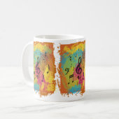 Mug Bright Music Notes sur l'explosion de couleur (Devant gauche)