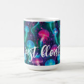 Mug Bright Pink Blue Aqua Jellyfish "Just Float" (Centre)