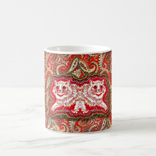 Mug Bright Red Cats (par Louis Wain) (Centre)