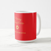 Mug Bright Red & Gold Colors Merry Christmas (Devant droit)