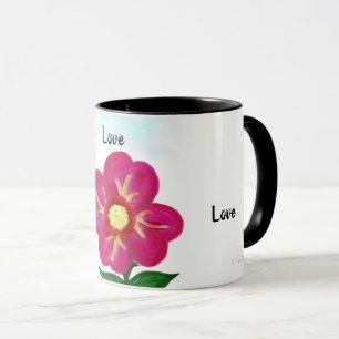 Mug Bright rose Floral Love Typographie