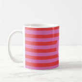 Mug Bright Shades of Pink Striped Monogrammed (Gauche)