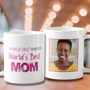 Mug Bright Smile Mom - Rose Floral Anniversaire Cadeau