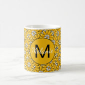 Mug Bright Yellow Overlapping Floral Pattern (Centre)