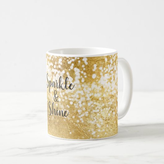 Mug Brillant blanc or (Devant droit)