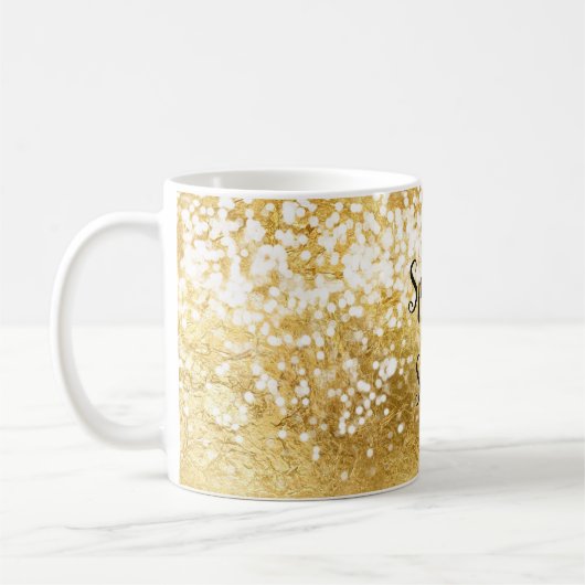 Mug Brillant blanc or (Gauche)
