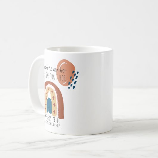 Mug Briller ensemble Rainbow Doodle meilleur enseignan (Devant gauche)