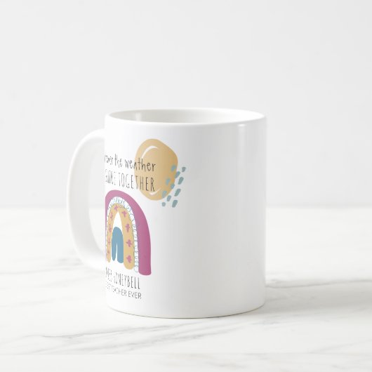 Mug Briller ensemble Rainbow Météo meilleur enseignant (Devant gauche)