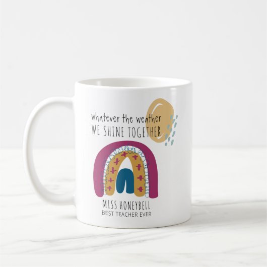 Mug Briller ensemble Rainbow Météo meilleur enseignant (Gauche)