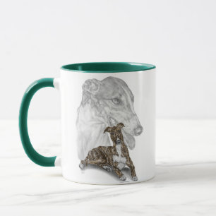 Mug Brindle Greyhound Chig Art