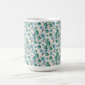 Mug Brins avec des feuilles vertes et des fleurs bleue (Centre)
