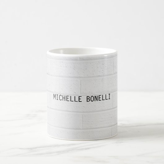 Mug Briques murales grises Conception Plaque lisible M (Centre)